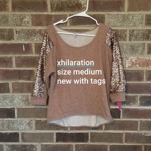 Xhilaration Sequin Sleeved Sweater
